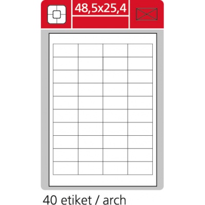 Etikety A4 48,5x25,4 Plus, 100 archů