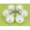 Baňka skleněné 38mm bílé perleť, 36ks