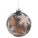 Sada skleněných zdobených baněk hnědé 8cm, 4ks
