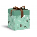 Dárková krabička s mašlí mint 12x12x15cm