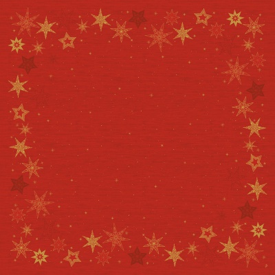 Ubrus vánoční DUNI Silk Star stories Red