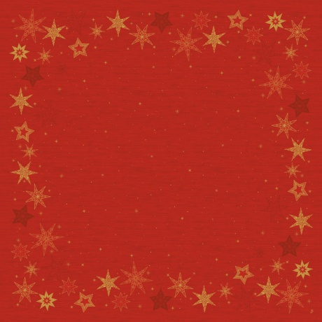 Ubrus vánoční DUNI Silk Star stories Red