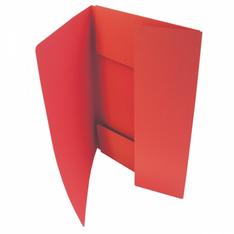 Složka papírová A4 3 klopy červené, 50ks