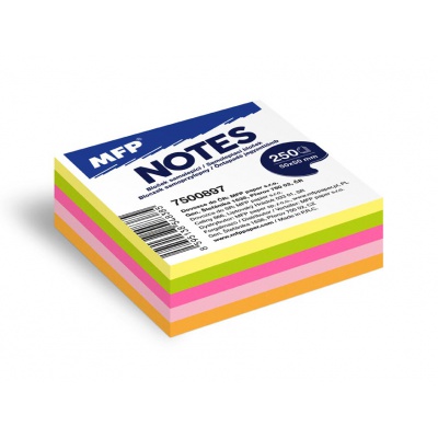 Lepící bloček 50x50mm mix barev, 250 listů