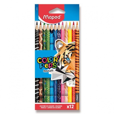 Pastelky Maped Color´Peps Animals, 12ks