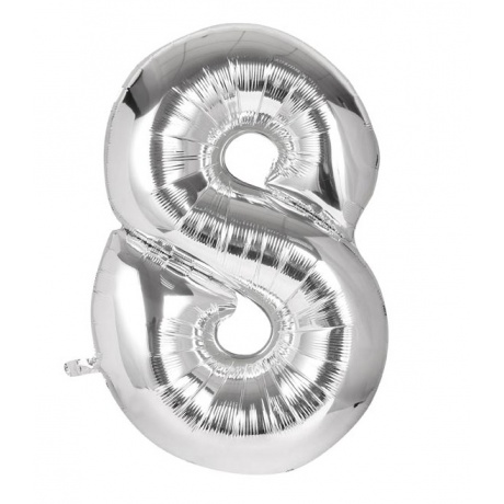 Nafukovací balónek fóliový 75cm č.8 stříbrný