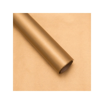 Balící papír dárkový kraft 0,7x3m proužky zlatý