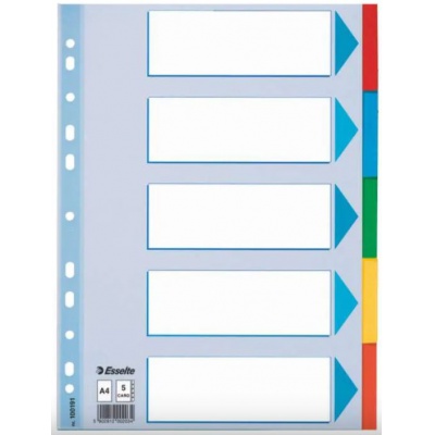 Rozlišovač kartonový A4 5 barev