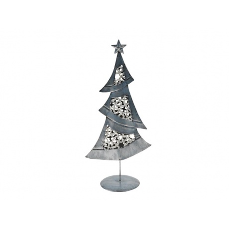 Stromeček vánoční plechový 37 cm stříbrný