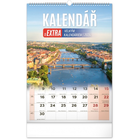 Nástěnný kalendář 2024 s extra velkým kalendáriem