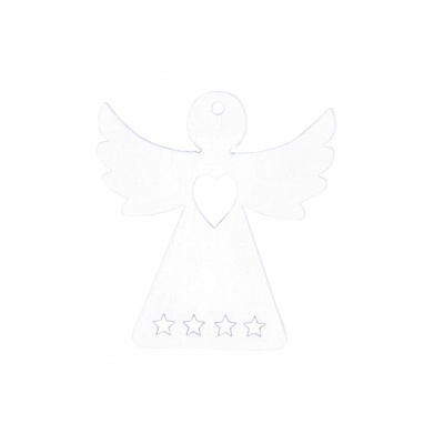 Dekorace dřevěné 4 cm anděl, 12 ks