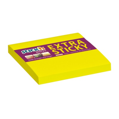 Lepící bloček 76x76 Stick´n EXTRA neon žlutý, 100l