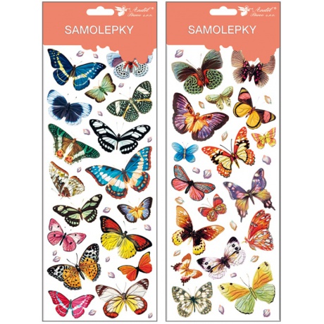 Samolepky motýlci s glitrem