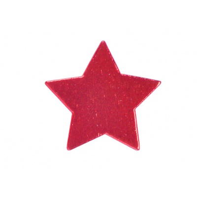 Dekorace hvězda 24ks červená 2,5cm lepící