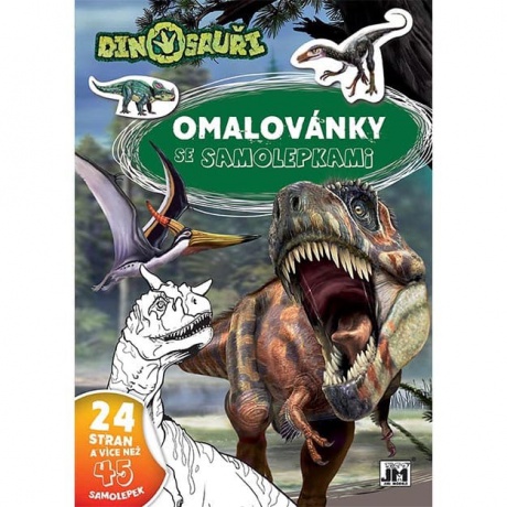 Omalovánky A4 se samolepkami Dinosauři