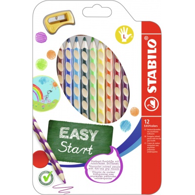 Pastelky Stabilo EASYcolors pro leváky, 12 barev