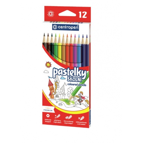 Pastelky šestihranné Centropen, 12 barev