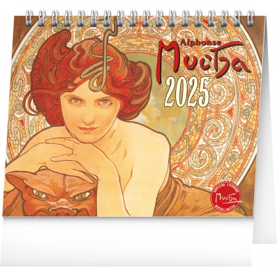 Kalendář 2025 stolní mini Alfons Mucha