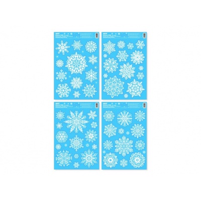 Okenní fólie vánoční vločky glitr