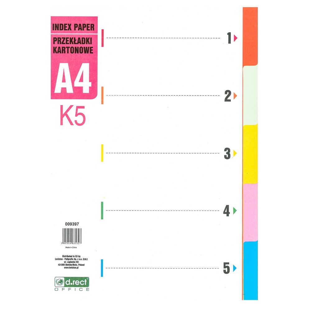 Rozlišovač karton A4 D.rect Rozlišovač karton A4 D.rect