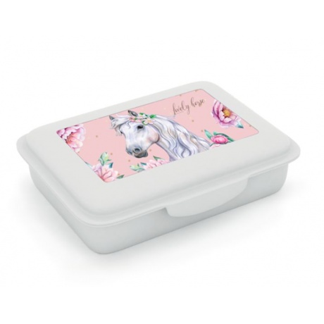Box na svačinu s přihrádkou Kůň romantic