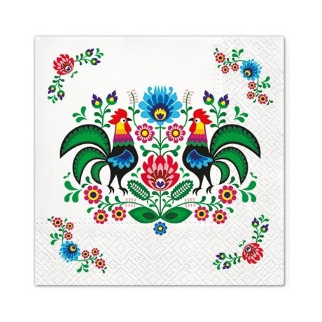 Ubrousky 3 vrstvé 33x33cm Folklor, 20ks