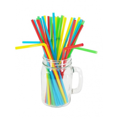 Slámky REUSE flexibilní barevný mix, 50 ks