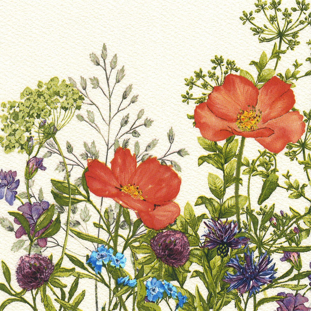 Ubrousky 3 vrstvé 33x33cm Vlčí máky, 20ks Ubrousky 3 vrstvé 33x33cm Vlčí máky, 20ks