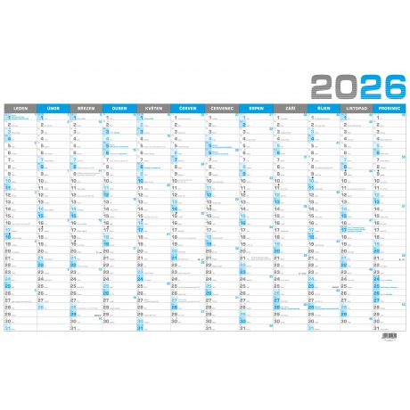Kalendář 2026 nástěnný roční B1