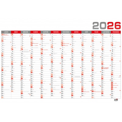 Kalendář 2026 nástěnný roční B1
