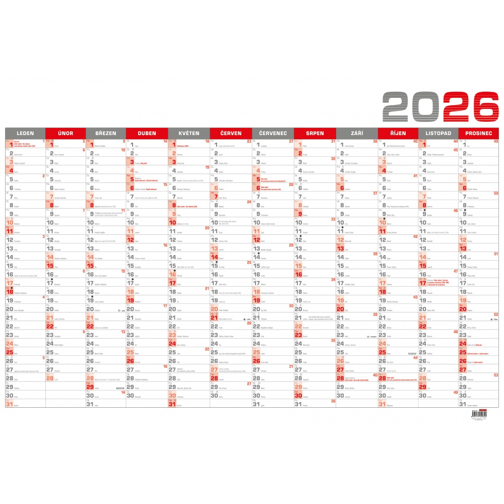 Kalendář 2026 nástěnný roční B1 Kalendář 2026 nástěnný roční B1