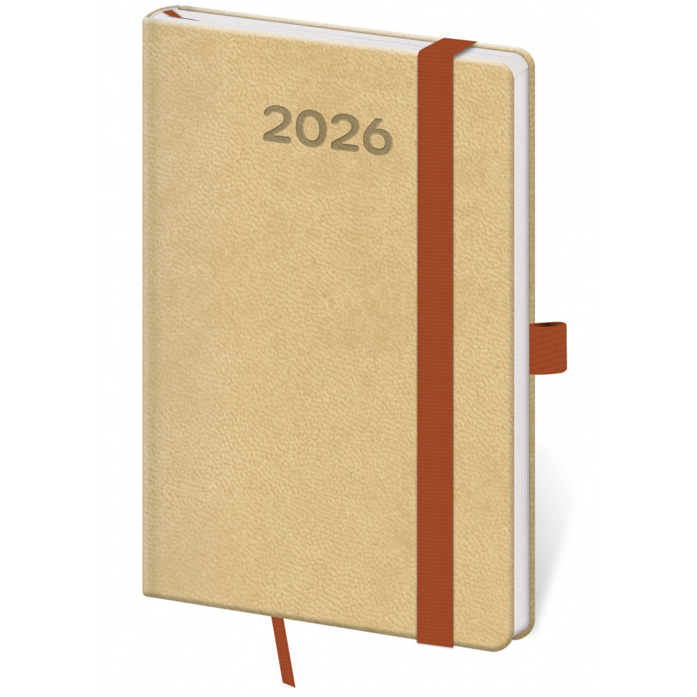 Diář 2026 Týdenní kapesní Print pop cappuccino Diář 2026 Týdenní kapesní Print pop cappuccino