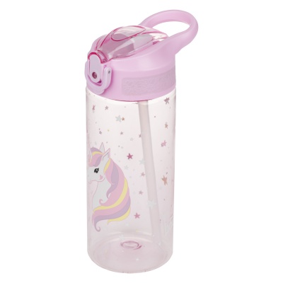 Tritanová láhev na pití s brčkem Baagl Unicorn 500 ml