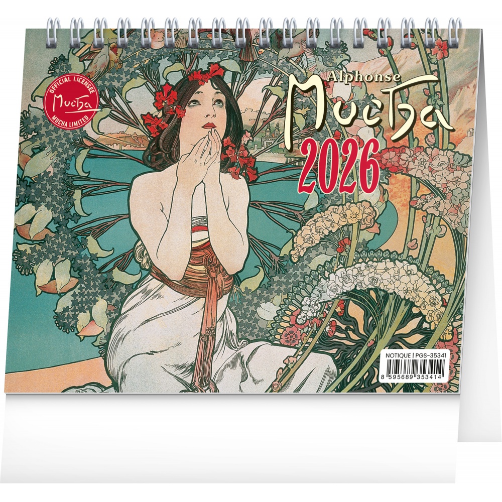 Stolní kalendář 2026 mini Alfons Mucha Stolní kalendář 2026 mini Alfons Mucha