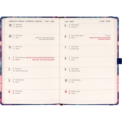 Planbook diář notes Kytice 2026