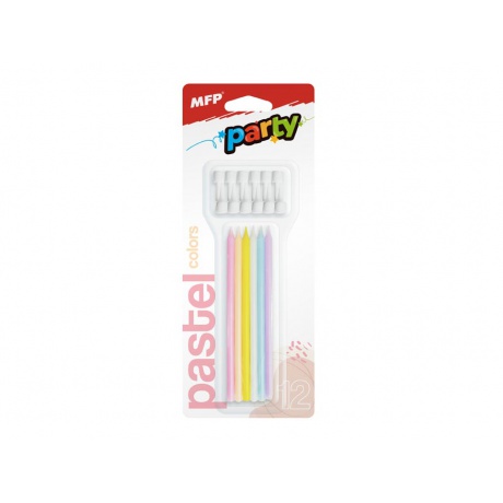 Dortové svíčky 14cm pastelové, 12ks