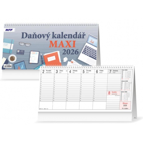 Stolní kalendář 2026 Daňový MAXI