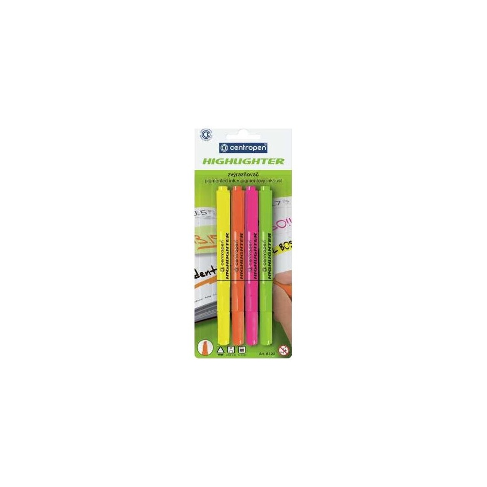Zvýrazňovač Centropen 8722/4 sada Zvýrazňovač Centropen 8722/4 sada