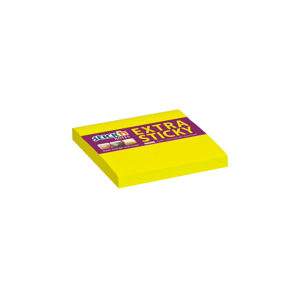 Lepící bloček 76x76 Stick´n EXTRA neon žlutý, 100l Lepící bloček 76x76 Stick´n EXTRA neon žlutý, 100l