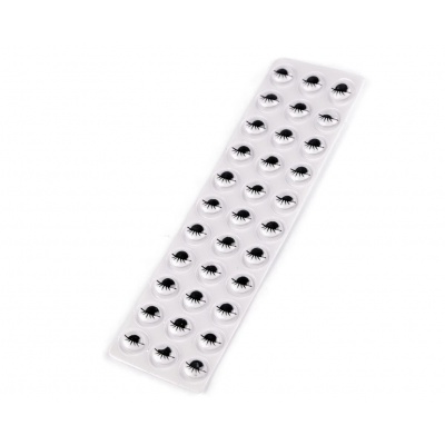Samolepicí oči pohyblivé s řasami 10mm, 33ks