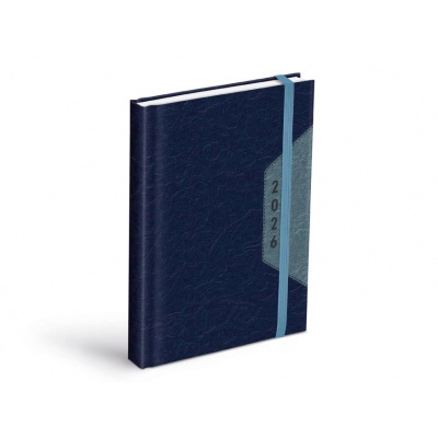 Diář 2026 D801 denní Modrošedý s gumičkou