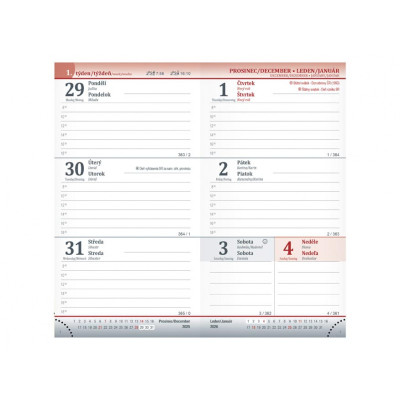 Diář 2026 T806 týdenní Modročerný
