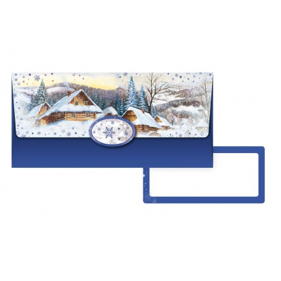 Obálka na peníze Domečky