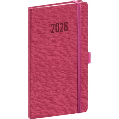 Kapesní diář 2026 Rivoli růžový