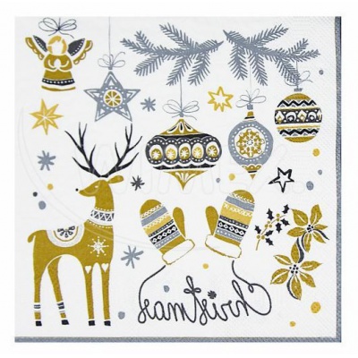 Ubrousky 3 vrstvé 33x33cm vánoční 20 ks