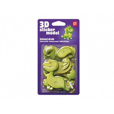 3D samolepkový model Zelený drak