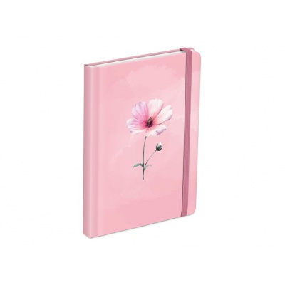 Zápisník s gumkou čistý Květina, 120 listů