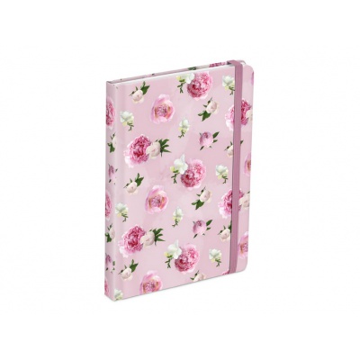 Zápisník s gumkou linkovaný Květiny, 120 listů