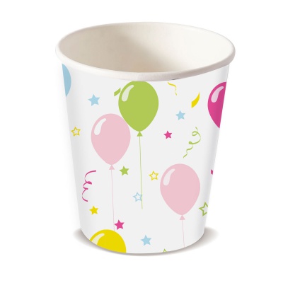 Papírový kelímek 200ml Balloon fun, 10 ks