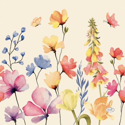 Ubrousky 3 vrstvé 33x33cm DUNI Floral haven, 20ks